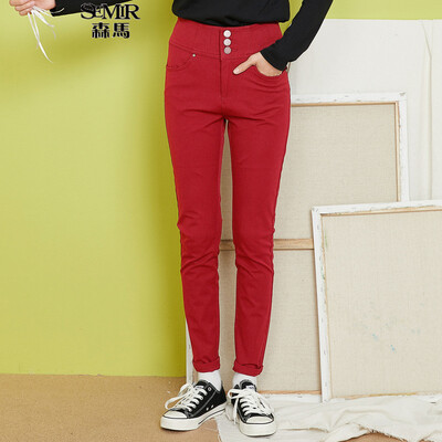 

Semir casual pants lady simple high waist Slim feet casual trousers tide 13316270037 black 26