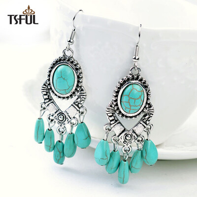

Tsful TS0412ERA женская мода ювелирные изделия серьги винтажные серьги Национальный Ветер серьги серьги кедровые бахромой аксессуары