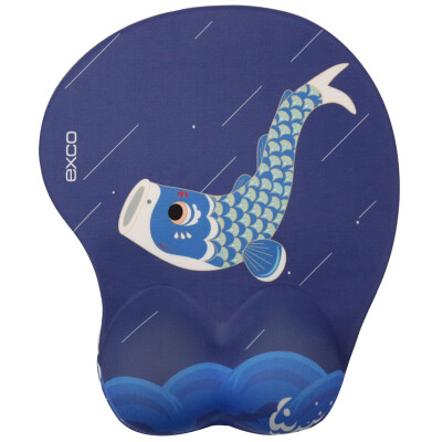 

Appropriate cool EXCO carp fly wave mouse pad wrist oversized original cute cartoon three-dimensional office hand care wrist pad MSP038