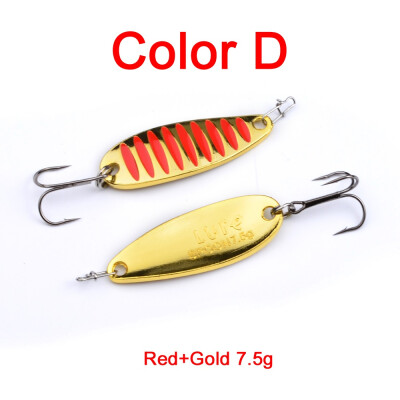 

1PC Top Fishing Fishing Lures 7 цветов рыболовные снасти 3-5-7,5 г металла Приманка рыбалка приманки 6-8-10 # высокой углеродистой крючок ложка приманки