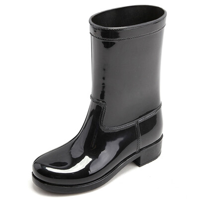 

Haitian Halteke rain boots in the tube fashion waterproof rain boots rubber shoes water shoes P001 black 35 yards