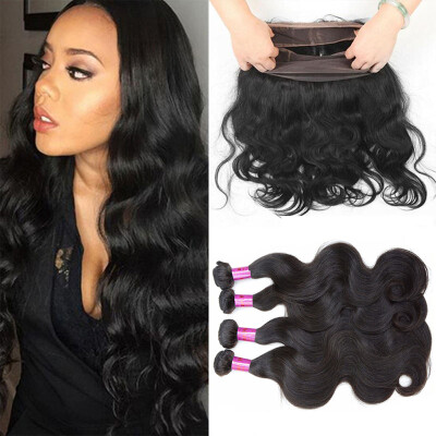 

New Pre Plucked 360 Lace Frontal With Bundle Peruvian Body Wave With 360 Lace Frontal Closure Natural Hairline With Baby Hair