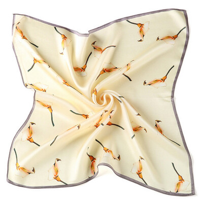 

GLO-STORY silk scarf female satin silk small square towel ink style professional temperament wild scarf WSJ724310 1 beige