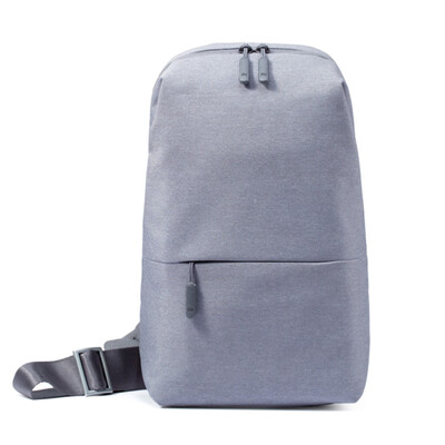 

MI multi-function urban casual chest bag light gray shoulder bag can be put into a 7-inch tablet