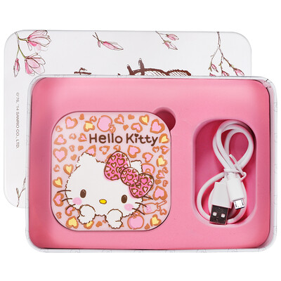 

HELLO KITTY Creative Gifts Portable LED Charger Po Cosmetics Birthday Gift Female Valentine&39s Day Gift Company Benefits 6000mm Pink Leopard KT1509