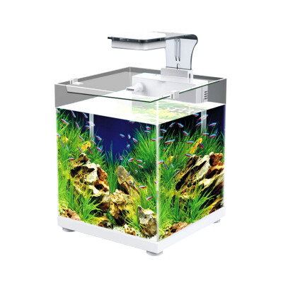 

Crazy Aquarium ST-510 Aquarium Aquarium Eco Cylindrical Scene with Filtration Oxygenated Combustion Three-in-One Filter Fish Cylinder Lamp White