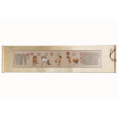 

Xun yi ji Fine embroidery paintings Lang shi ning Four Jun diagram pure hand made home decoration gift