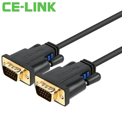 

CE-LINK VGA cable (3 + 6) 3 m with magnetic ring shielded HD video cable computer HDTV monitor projector line black 1861