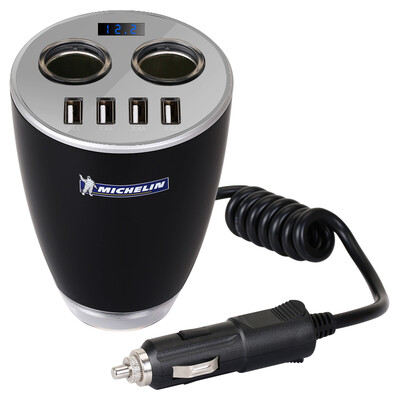 

Michelin MICHELIN Car Charger 6514ML with a life-saving hammer a drag six smart cup 5V 96A four USB AC output voltage detection 12V 24V