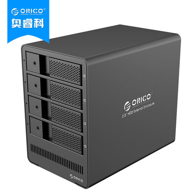 

Orcino (ORICO) 9548RU3 all-aluminum four disc extract RAID disk array cabinet free tool 3.5-inch serial hard disk box USB3.0 hard disk cabinet black