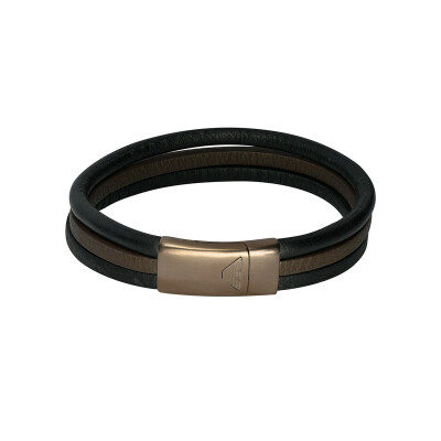 

Emporio Armani men brown black leather bracelet EGS2216200