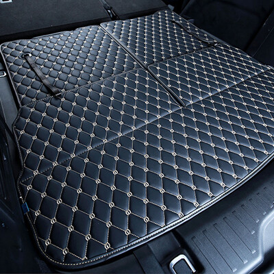 

Huashi Toyota Highlander trunk mat 2015 new Highlander surrounded by car leather back box mat 7 seat special Highlander modified tail box mat three sets of bright black