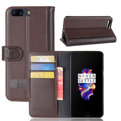 

GANGXUN OnePlus 5 Case Genuine Leather Magnetic Flip Cover Kickstand Card Slot Wallet Coque for OnePlus 5