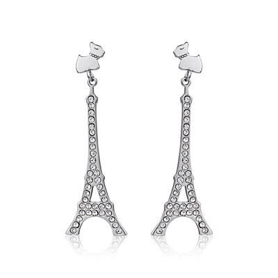

AGATHA Gesha 2370087 Multilevel Eiffel Tower key earrings jewelry female silver