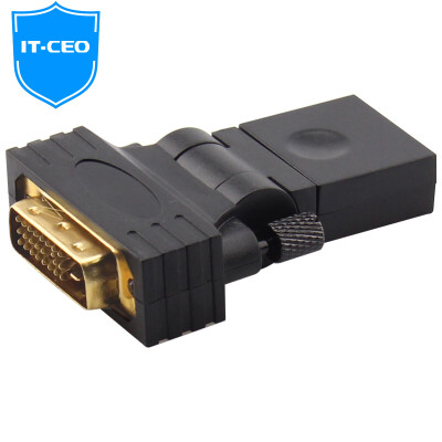 

IT-CEO Y2DVI-2 DVI (24 + 1) Революция HDMI женский адаптер HDMI-гнездо для DVI мужской двунаправленный конвертер головка 90-градусная поворотная головка