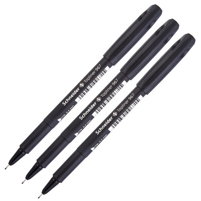 

Schneider Needle Pen Hook Line Pen Paint Pen 04mm Topliner967 Black 3 sticks