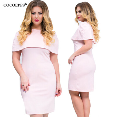 

COCOEPPS fashionable new 2017 Plus Size Summer Women  Ruffled dress mini Bodycon blue Dress Big Large Sizes Lady Vestidos