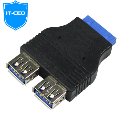 

IT-CEO Y2SATA-8 computer motherboard 19 20Pin turn 2 USB30 adapter expansion interface HUB hub splitter extension transfer converter black