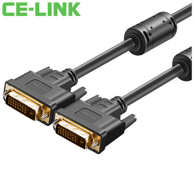 

CE-LINK DVI 24 1 digital high-definition signal cable 2 meters gold-plated dual-channel DVI male public video cable computer monitor cable black A1872