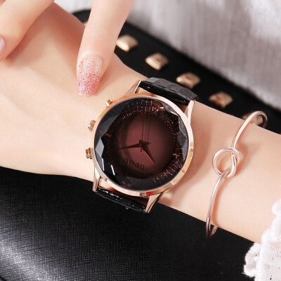 

2017 New Fashion Big Diamond Watches Beauty Crystal Lady Watch Luxury Rose Gold Leather Starps Watch Lords and Ladies Womens