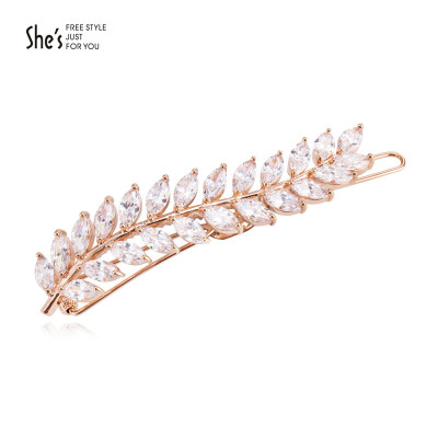 

shes Qian Zi headdress jewelry hair bangs Liu bangs folder bow Zirconia side clip gold