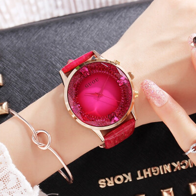 

2017 New Fashion Big Diamond Watches Beauty Crystal Lady Watch Luxury Rose Gold Leather Starps Watch Lords&Ladies Womens