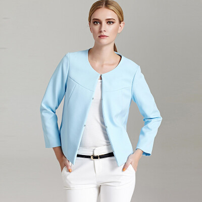 

Marc Rebecca simple&thin fashion small fragrant wind jacket short paragraph suit 51006A light blue XL code