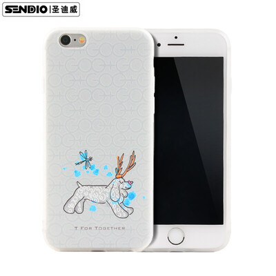 

Sanctuary Sendio Apple iPhone6 ​​ 6sPlus phone case protection 3D relief three-dimensional relief TPU all-inclusive wrestling soft shell small fresh small T series pretend reindeer white