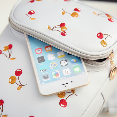 

Women Cartoon Fruit Printing Backpacks Small PU Leather Designer High Quality School Bags For Teenagers Shoulder Bag Backpack