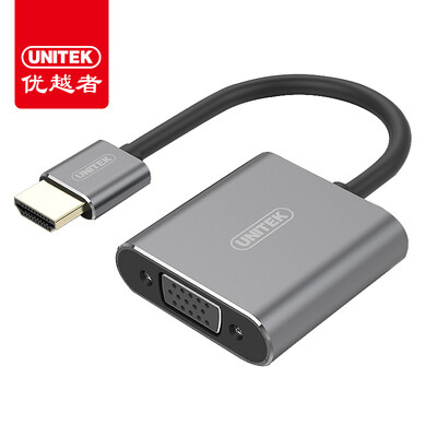

(UNITEK) hdmi to vga converter HD видео адаптер hdmi интерфейс головной видео кабель ноутбук кейс проектор адаптер Y-5325GY