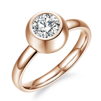 

Yoursfs Good Quanity Titanium Steel CZ Ring wedding Bands Rose Gold crystal Women ring simple finger ring