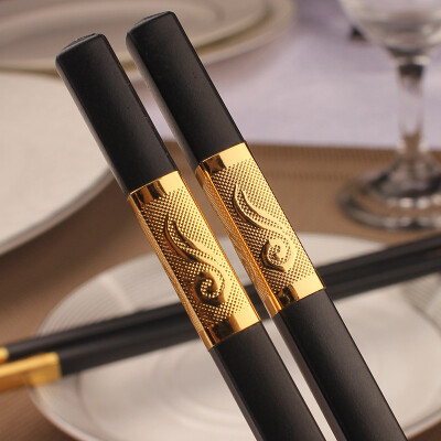 

Jia Chi alloy chopsticks 10 double gift hotel Japanese chopsticks gold Ruyi JC-HJ05