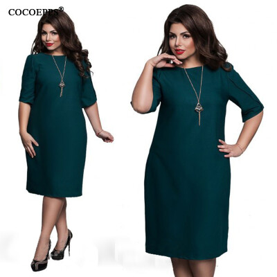 

COCOEPPS fashionable loose women dresses big sizes NEW 2017 plus size women clothing half sleeve vestidos casual o-neck dress