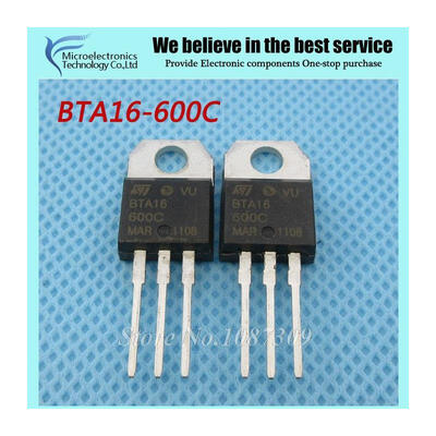 

10pcs free shipping BTA16-600C BTA16-600 BTA16 Triacs 16 Amp 600 Volt TO-220 new original