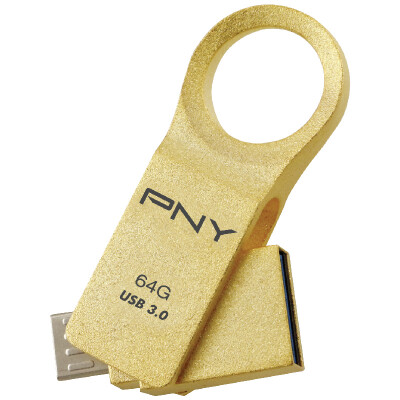 

(PNY) OU6 64G USB3.0 fashion gold ring mobile phone computer dual purpose storage disk