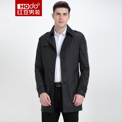 

Red beans Hodo men's jacket men's fashion flat collar collar pure color Slim business men windbreaker B5 possession of green 170 / 88A
