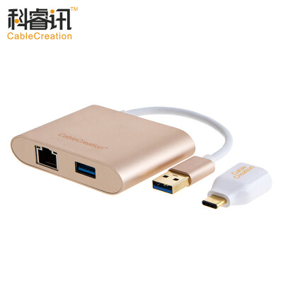 

CABLE CREATION USB3.0 to Gigabit Ethernet +3 порт HUB концентратор / разветвитель Конвертер USB3.0 в RJ45 с адаптером Type-c to USB3.0 CD0156