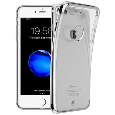 

BIAZE Apple 7 phone shell iPhone7 protective cover plating TPU all-inclusive anti-drop transparent soft shell crystal color series JK115-silver