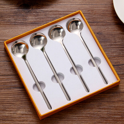 

Ou Runzhe spoon 304 stainless steel thick version of the coffee spoon round head spoon coffee cups