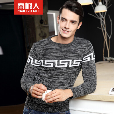 

Antarctic Sweater Men's Fashion Round Collar Jacquard Men's Slim Knit NFF173B802 Red