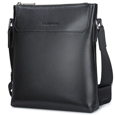 

Old head (LAORENTOU) new men's bag fashion first layer of leather shoulder Messenger bag men's casual shoulder bag 828J005L1A black