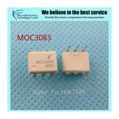 

10pcs free shipping MOC3083 M0C3083 DIP-6 Triac & SCR Output Optocouplers 800VDRM IFT5mA 6 Pin Optocoupler New original