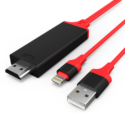 

BIAZE Apple к HDMI с экраном устройства видео-экран экран устройства Apple телефон молнии к HDDI высокой четкости конвертер 1080P проектор ТВ HD адаптер R5-красный