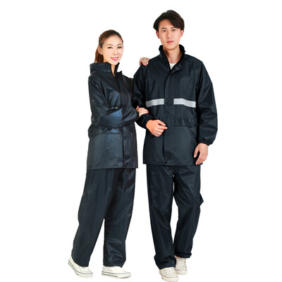 

Yuhang YUHANG Oxford cloth single layer luminous type split men&women set raincoat poncho big hat code FT811 Navy