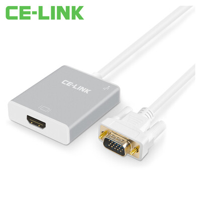 

CE-LINK VGA to HDMI Converter VGA to HDMI Conversion Cable Компьютерный проектор Дисплей HD Головная головка Аудио мощность 0,5 м Белый A1895