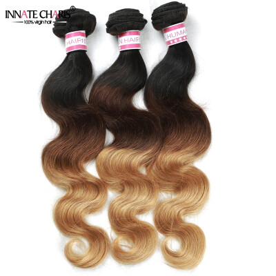 

8A Ombre Brazilian Hair Honey Blonde Brazilian Body Wave 3 Bundles Weft Brazilan Body Wave Hair Blond 1B/4/30 No Shedding No Tangl