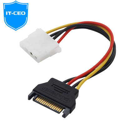

IT-CEO Y1SI-4 SATA 15P revolution large 4P hole IDE power cord D-type 4-hole to SATA support 35-inch IDE hard drive drive port transfer color