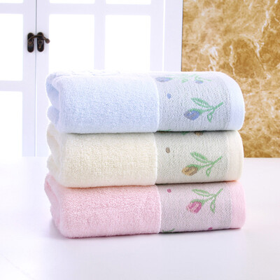 

Xin brand towel home textiles cotton cotton cotton absorbent thick no twist jacquard towel 3 powder yellow blue 105g Article 34 76cm