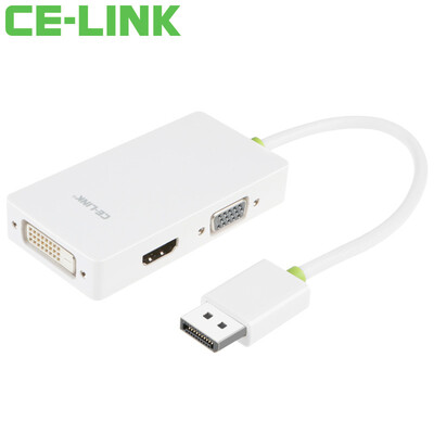 

CE-LINK DP to HDMI/VGA/DVI Adapter for TVs, Projectors & Computers