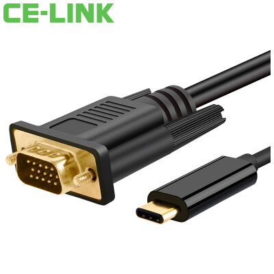 

CE-LINK USB3.1Type-C к VGA кабель преобразования высокой четкости 2 метра USB-C к компьютеру Mac VGA с экраном телевизора с высоким разрешением для телевизора черный 1656